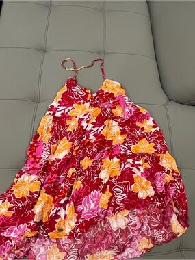 Roxy Bright Floral Sundress in Red, Pink & Yellow